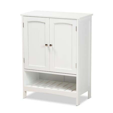 BAXTON STUDIO Jaela Modern and Contemporary White Finished Wood 2-Door Bathroom Storage Cabinet 182-11338-Zoro